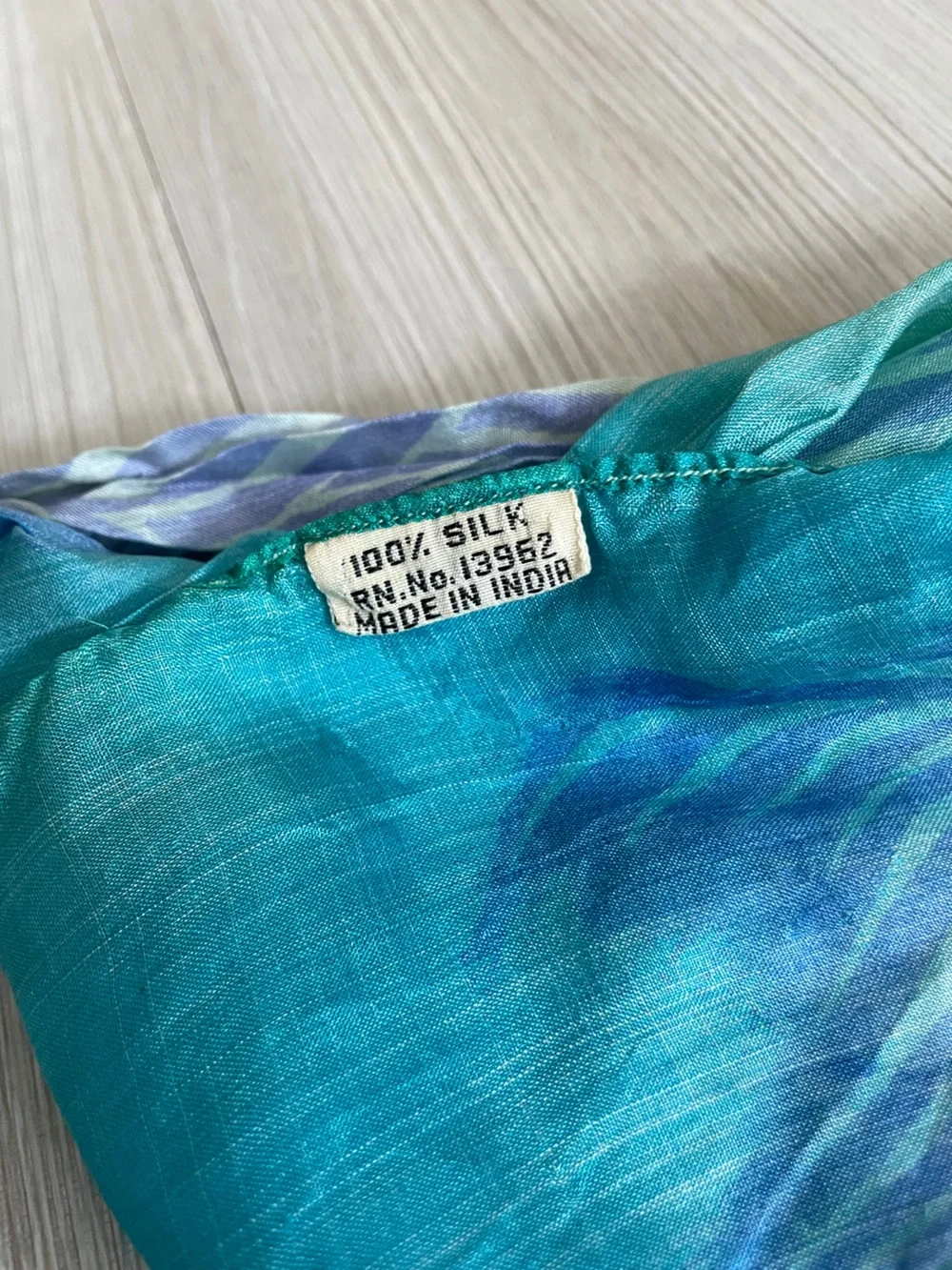 Silk Teal & Lime Striped Lightweight Women's Scarf